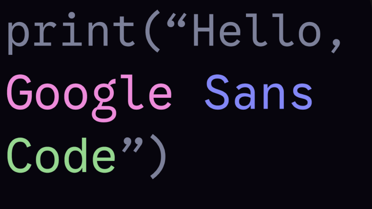 Google Sans Code specimen