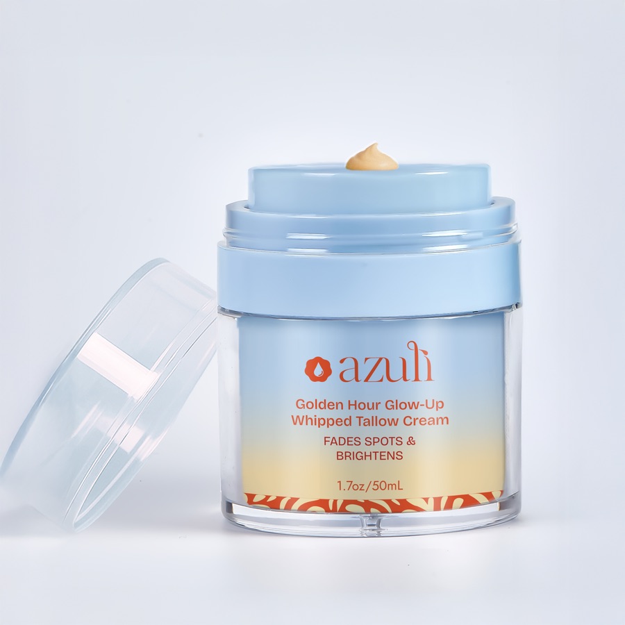 Golden Hour Glow-Up jar with its lid off