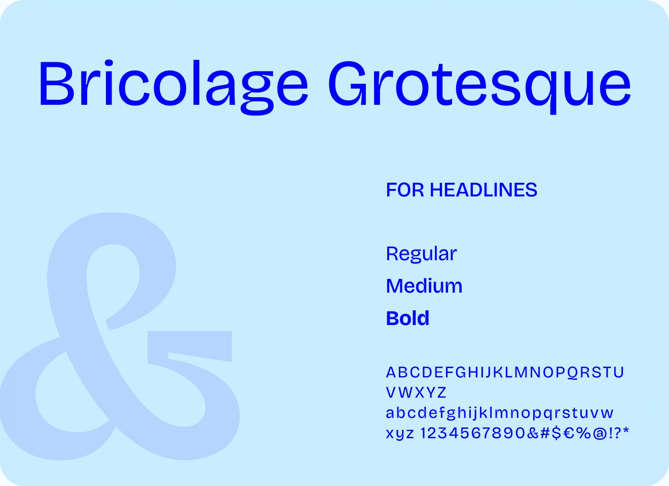 Bricolage Grotesque specimen