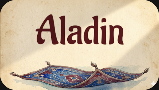 Aladin font poster